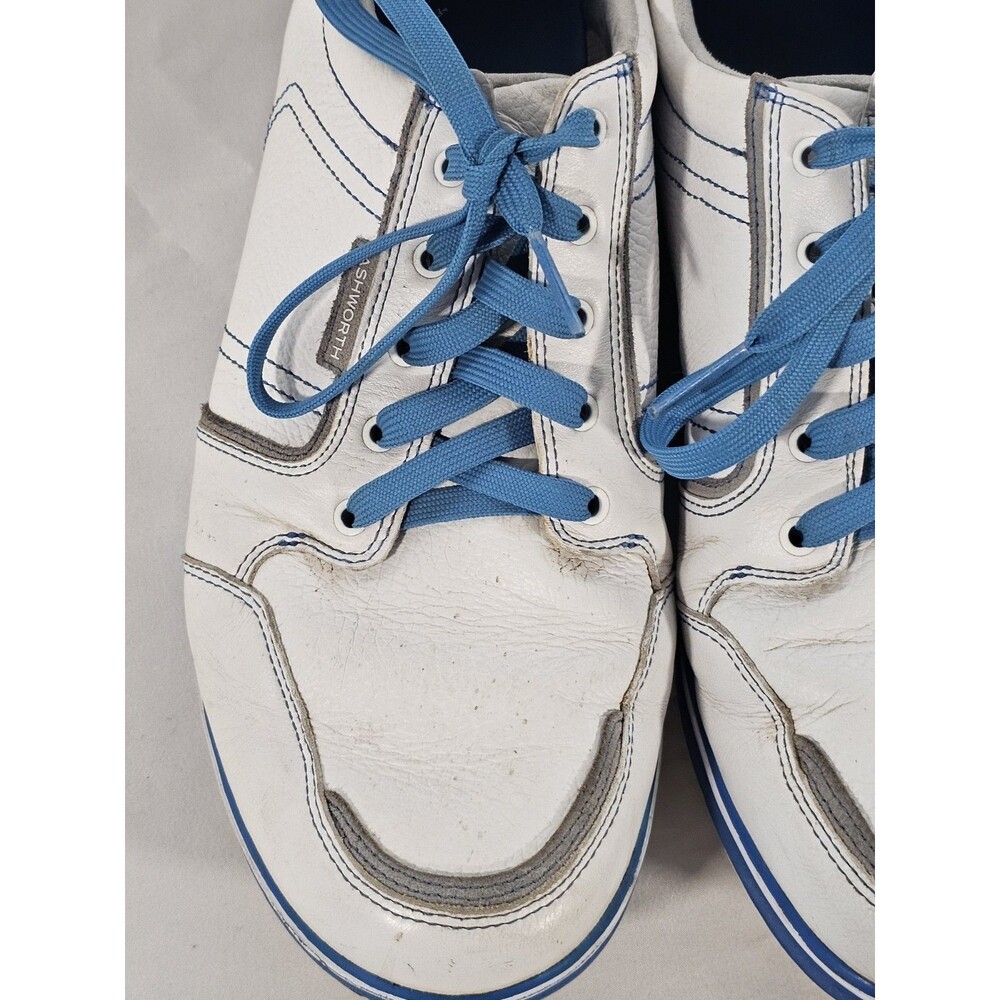 Ashworth Cardiff ADC Spikeless Golf Shoes White Blue Men's Size 10.5 Leather - Picture 7 of 13